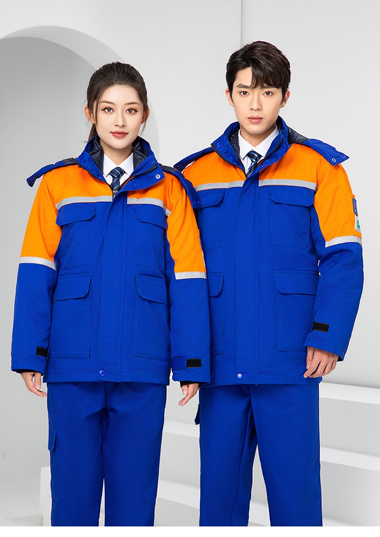 LW-8829 防静电棉服工作服定制劳保服中长款化工厂车间油气站工人防寒工装(图19)